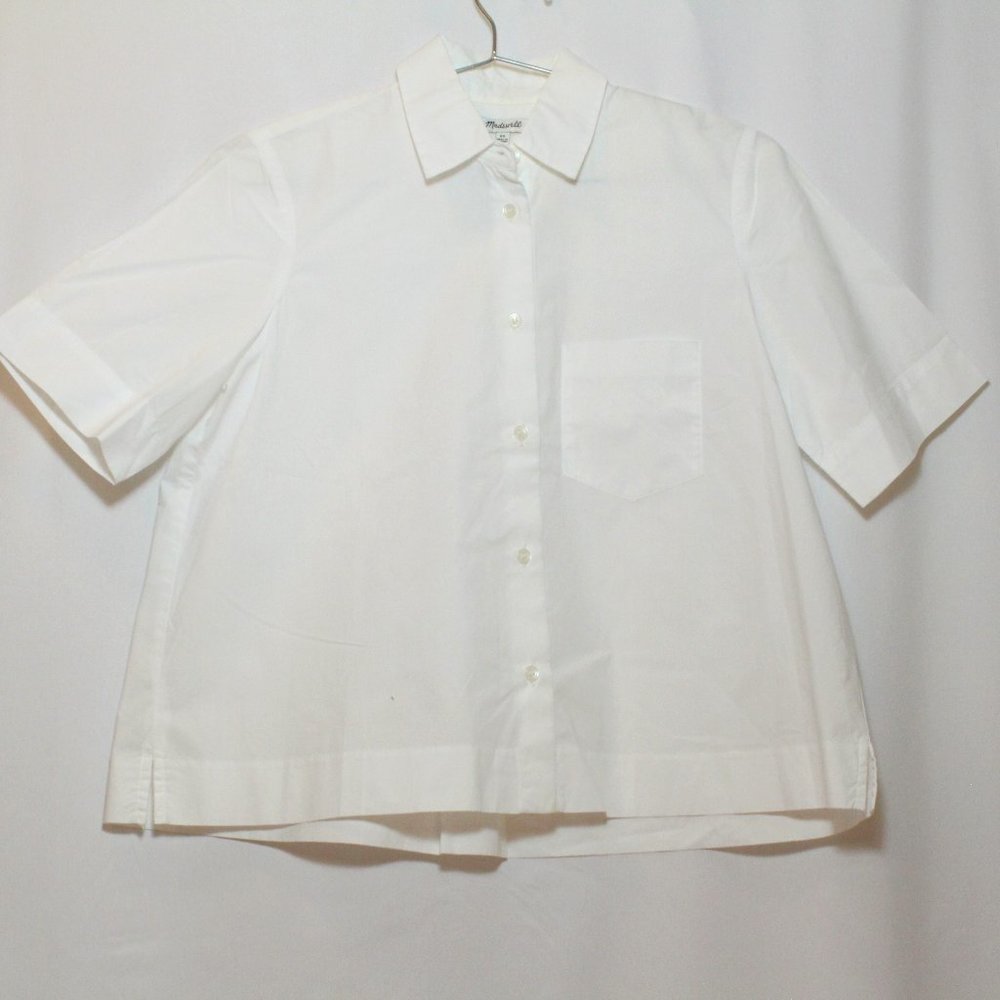 Madewell Cropped white button down XS
